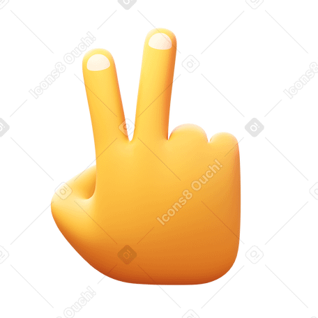 3D 평화의 손 PNG, SVG