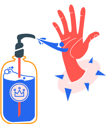 Antiseptic and right hand PNG, SVG