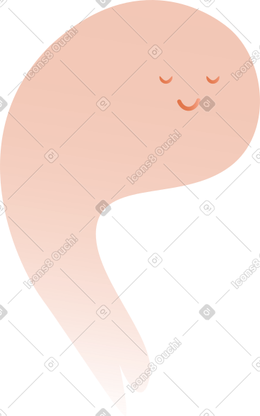 Little orange ghost smiling PNG, SVG