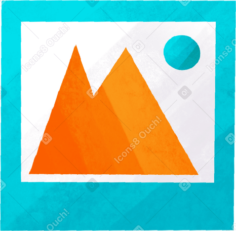 picture is formal with an image of orange mountains and a blue moon PNG, SVG