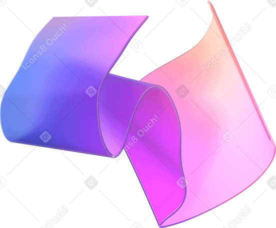 3D Retângulo transparente gradiente ondulado PNG, SVG