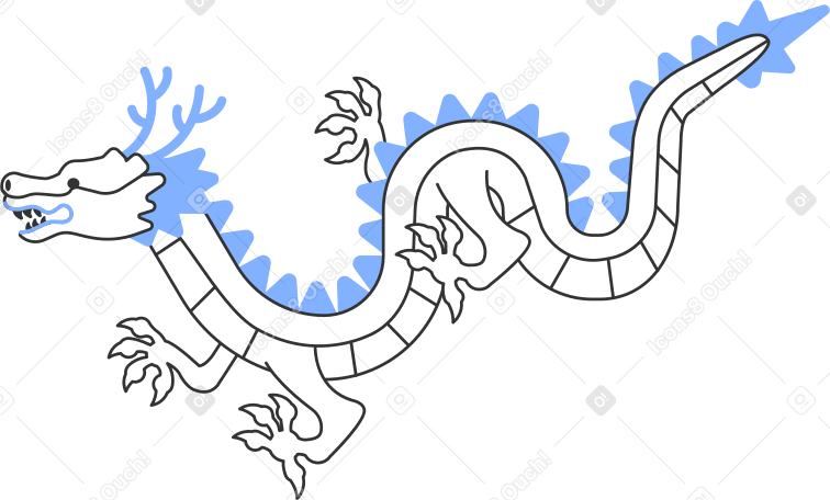中国のドラゴン のpngとsvgでのイラスト