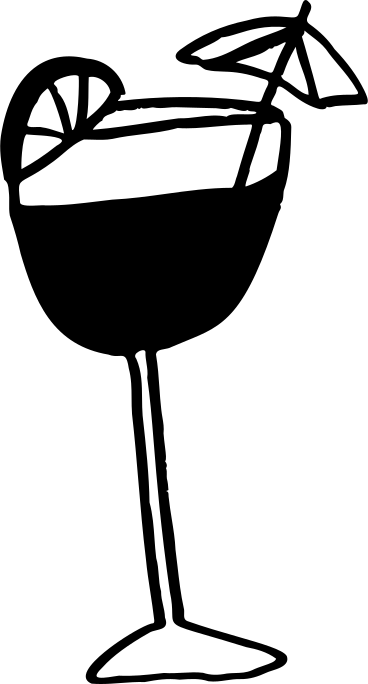 Bevanda scura in un bicchiere di vino con un pezzo di frutta PNG, SVG