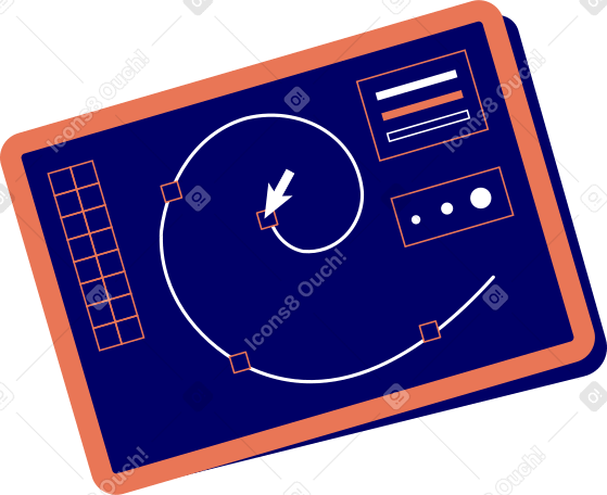 tablet with charts PNG, SVG