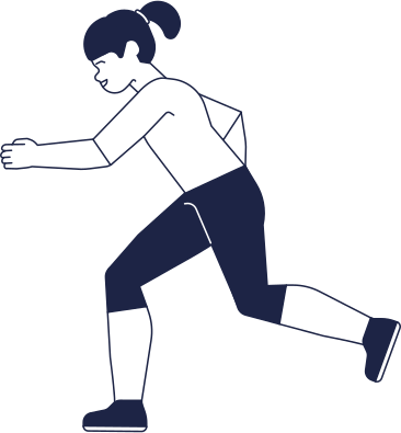 girl runs and looks down PNG, SVG