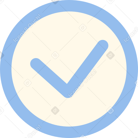 check mark in a circle Illustration in PNG, SVG