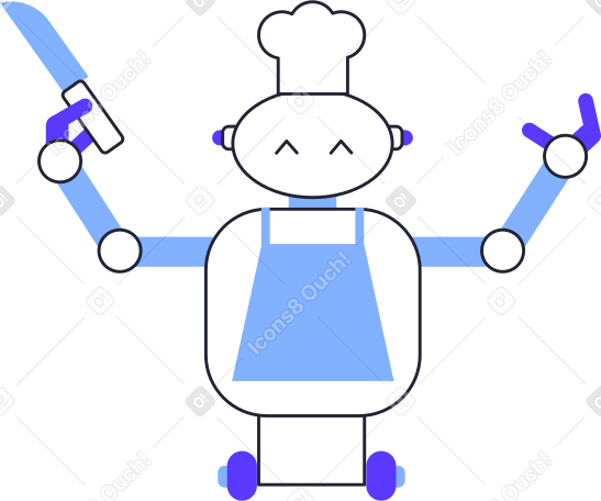 Робот-повар в PNG, SVG