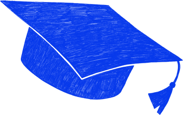 blue graduation cap PNG, SVG