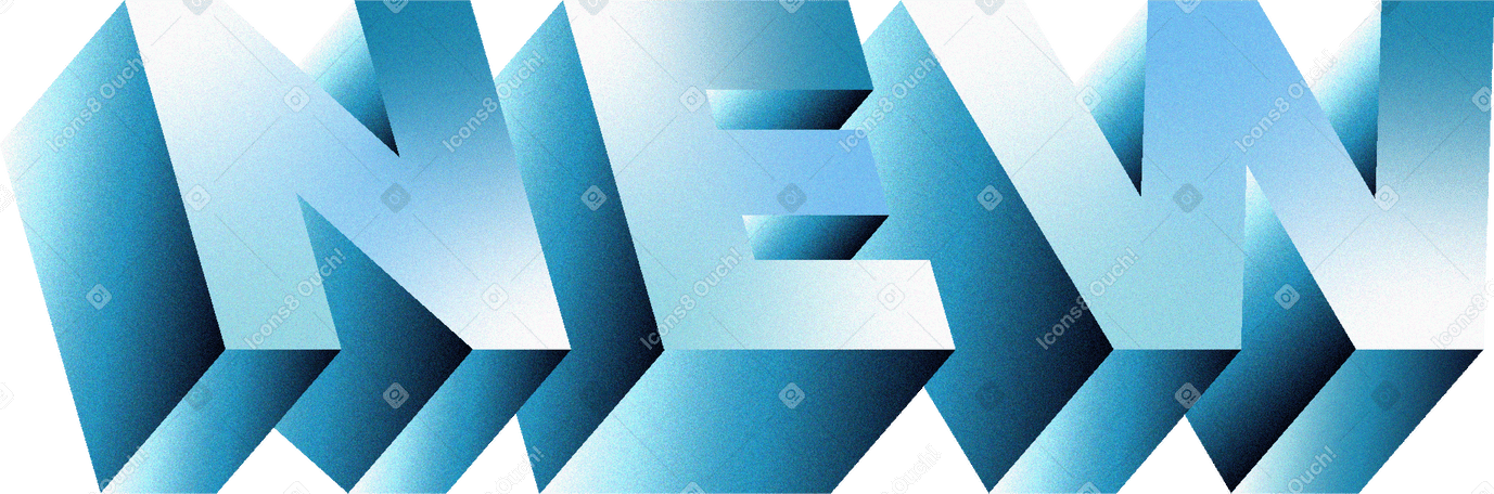text new in 3d style with grain effect style PNG, SVG