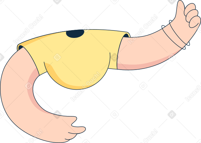 body in yellow t-shirt showing thumbs up Illustration in PNG, SVG