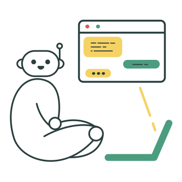 Chatbot hablando con el cliente en una computadora portátil PNG, SVG