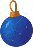 christmas tree toy in the shape of a blue ball в PNG, SVG