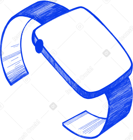 blue wristwatch Illustration in PNG, SVG