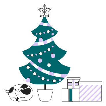 Christmas gifts under the tree PNG, SVG