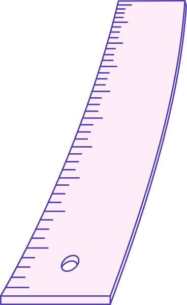 bended ruler PNG, SVG